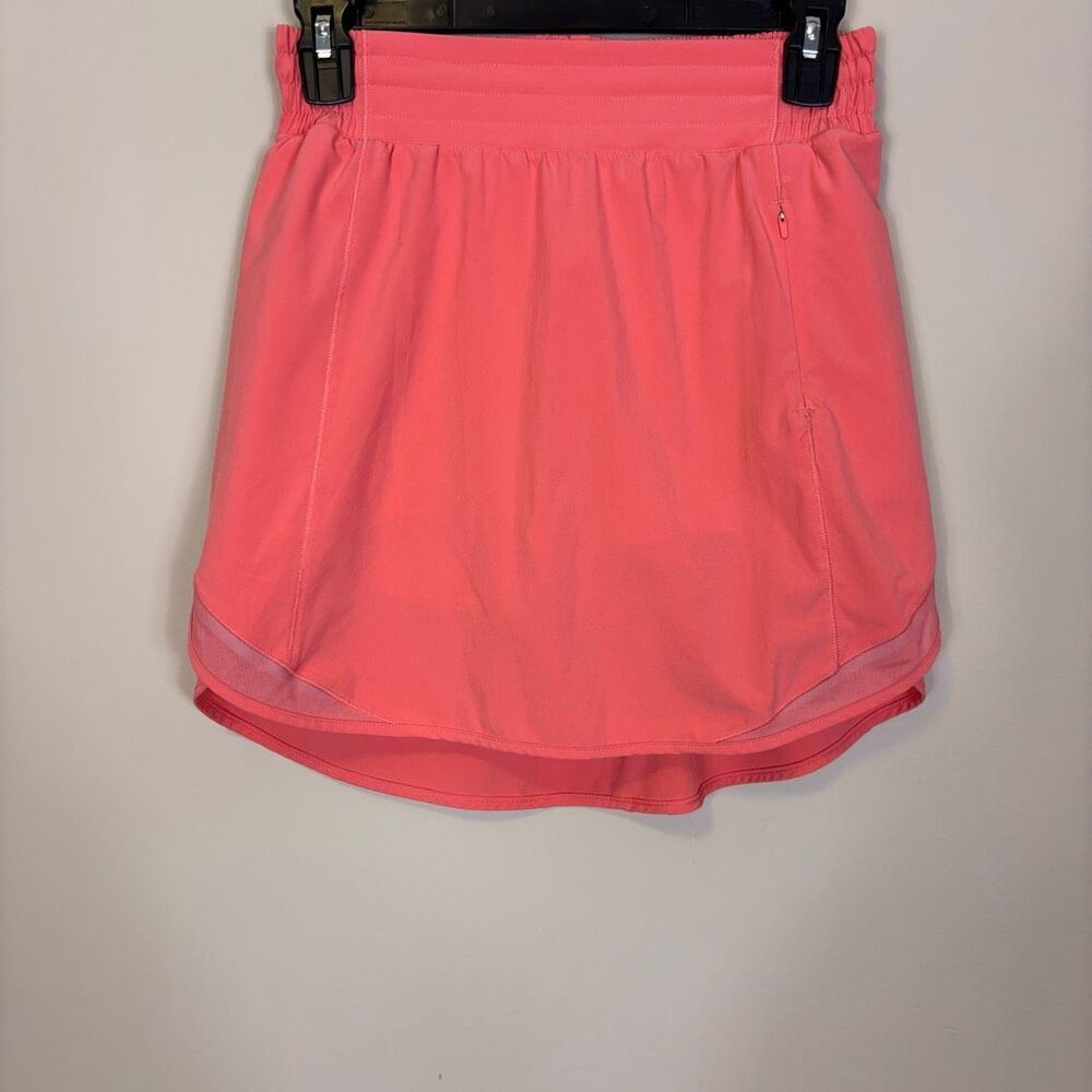 Lululemon Peach Orange Mesh Detail Athletic Golf Skort 4